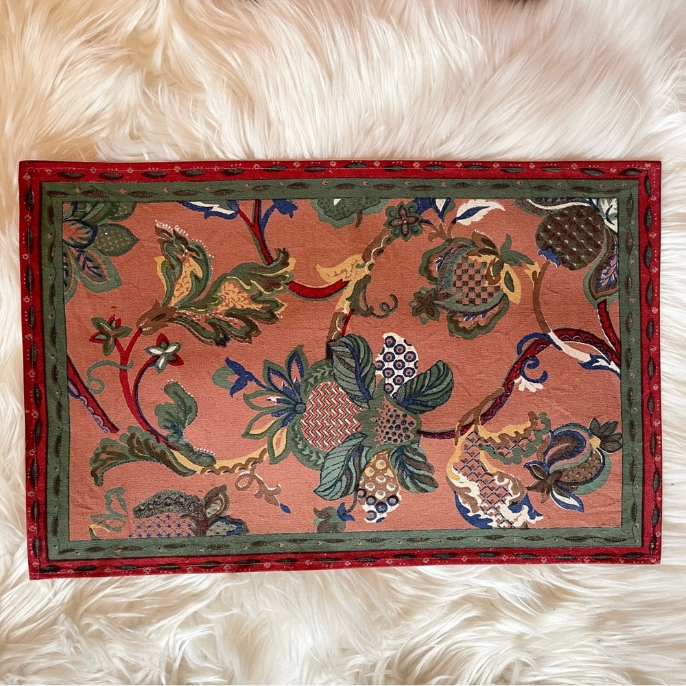 Set Of 4 VTG Cloth Placemats - Asian Design - 100% Cotton - 90s